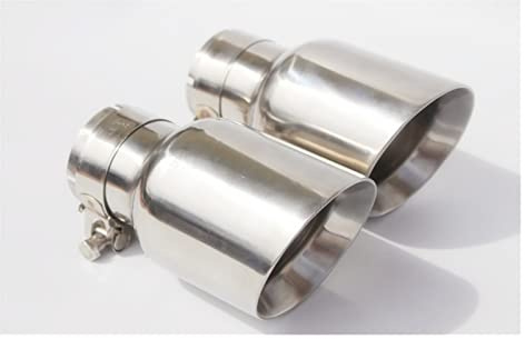 Pot D'échappement Embout D'échappement Universel/Tuyau De Silencieux 1 Pièces Entrée (63mm) Sortie (89mm) Acier Inoxydable Tuyau D'éChappement (Couleur : 63MM in 101MM Out)