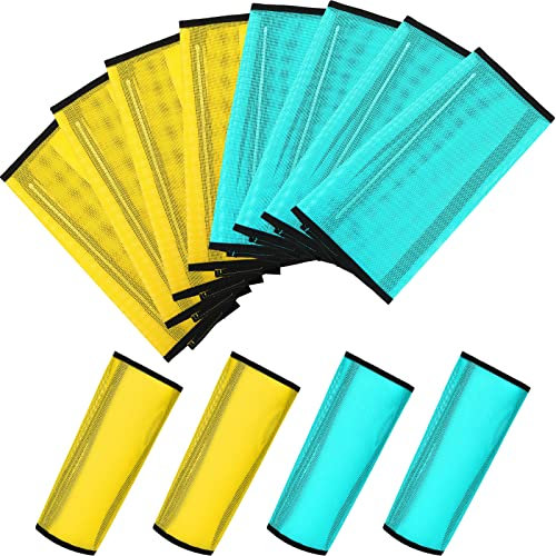 8 Stück Mesh Fliegenstiefel für Pferd, Pferde Zubehör, Lose Atmungsaktive Mesh Pferdestiefel Schützende Pferdebein Wraps Pferdegamaschen zur Vermeidung von Fliegen und Mückenstichen (Grün, Gelb)