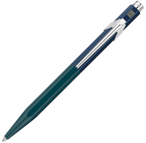 Caran d'Ache 849 PAUL SMITH Kugelschreiber in der Farbe: Racing Green/Navy Blue, Aluminium, Goliath Mine in Schwarz Medium, Länge: 12,5cm, NM0849.340