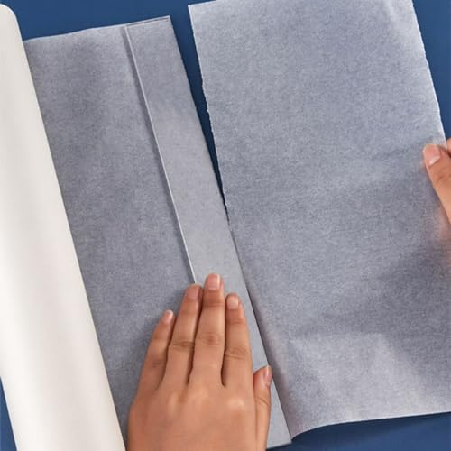 Musterpapier zum Schneidern, 44 cm x 46 m, Transparentpapierrolle zum Zeichnen, Skizzieren, Schnittmuster und Basteln, weißes, durchscheinendes Papier, kann in A4, A3, A2 geschnitten werden