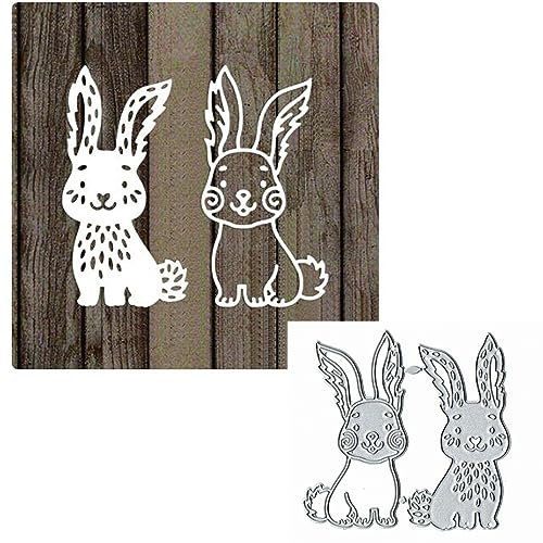 2 x Osterhasen-Metall-Stanzformen für Kartenherstellung, Osterhasen, Karten-Stanzformen, Stanzschablonen, DIY, Scrapbooking, Album, dekorative Prägepapiere, Karten, Prägung, Handwerk