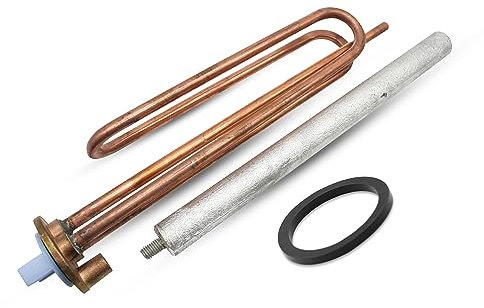 DOJA Barcelona | Kit di Resistenza al Riscaldamento dell'acqua da 2000 W | Pacchetto Resistenza Curva + Anodo di Magnesio + Guarnizione in Gomma + Vite di Fissaggio | Kit Resistenza Elettrica