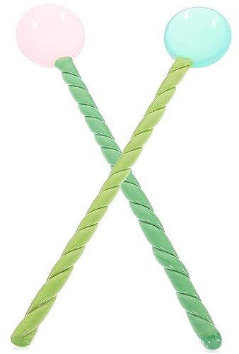 LIFKOME 2pcs Juice Mixing Sticks Cocktail Stirrers Beverage Swizzle Sticks Long Handle Creative Stirring Rods Party Tableware