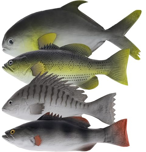 Meiwlong 4 Stück Künstliche Fisch,Kunststoff Schaumstoff Fische Dekoration | Kunststoff & Schaumstoffmaterial, kein verblassen oder verrotten, Heimküche Partei Dekor