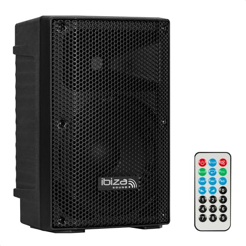 Ibiza - XTK8A-MKII - Aktiver 8/20cm SONO-Lautsprecher - 25mm Kompressionshochtöner - Bassreflexsystem - USB, SD, Bluetooth - TWS - Griff und Räder - New Version - Party, Events, Karaoke