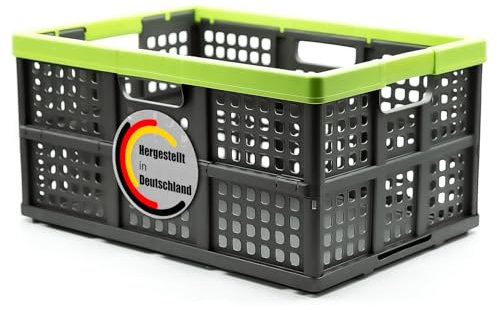 BigDean Klappbox faltbar extra groß & extrem stabil – Klappkorb ideal für Einkäufe und Transport – Einkaufskorb faltbar Made in Germany Klappbox
