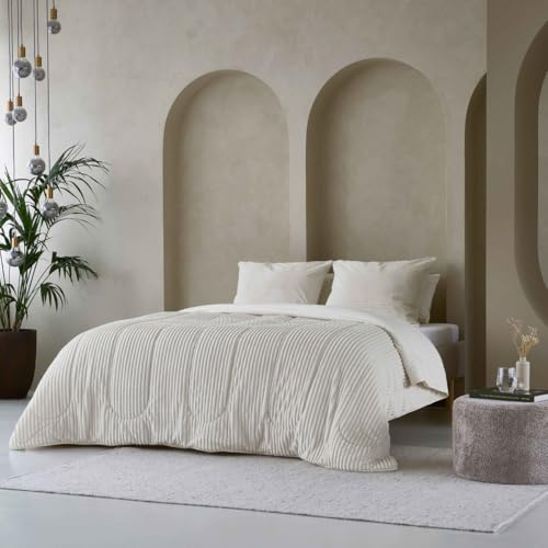 Zelesta Groovebed Bettdecke - Waschbare Bettdecke ohne Bezug - Teddy Bettwäsche Winterdecke und Sommerdecke warm - 4 Jahreszeiten - Fluffy (Cream, 200x200 cm)