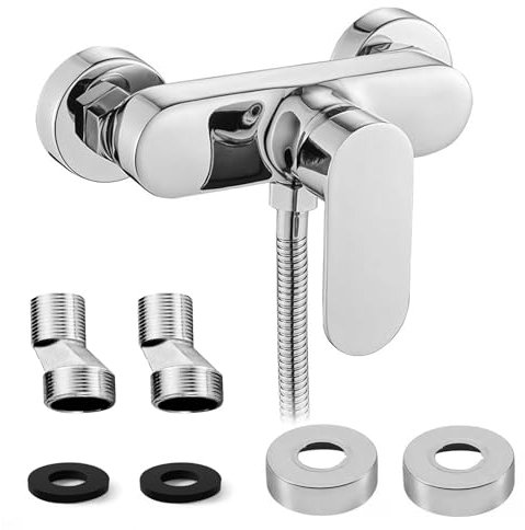 Grifo Montado en la Pared para Grifo de Ducha, Ducha Monomando, Grifo de Ducha Frío y Caliente, se Puede Utilizar en Varios Escenarios, Como Hogares, Hoteles, Escuelas, (Estilo 2)