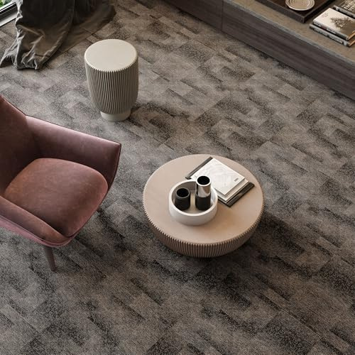 Steffensmeier Teppichfliese Virginia Paket | 5m² (20Stück) | Büro | selbstlegend | Schlinge | Braun 5m²