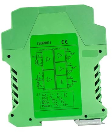 KOSBO Temperatur-Signalaufbereiter DC24V PT100 Temperatursignalgeber 0-100℃ bis 4-20mA 0-10V RS485 2 In 2 Out PT100 Temperatursignalwandler Temperatur-Sender(Output 0-10V)