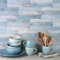 Neukids 24pcs Blue and Turquoise Wood Grain Tile Stickers, Self-Adhesive Tile Sticker Green Sticky Back Backsplash, Tile Decals for Kitchen Bathroom Living Room Toilet Laundry RV, 30cmX15cm