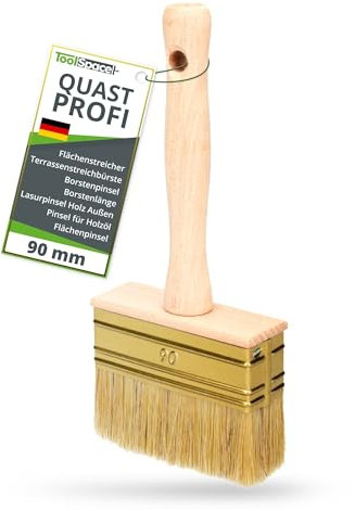 ToolSpace Pennello 90 mm Pennellessa Grande con Setola Naturale con Manico Legno per la Pittura Muro Pareti Plafone - per Vernice Interne Facciate Acrilica - per Parete Calce per Decorare