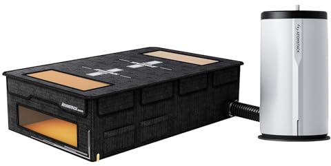 ATOMSTACK FB2 Plus Schutzbox mit D3 Luftreiniger für Lasergravurmaschine, Staubdichte Abdeckung, voller Augenschutz, 5-Schicht Filtersystem Rauchreiniger Luftfilter