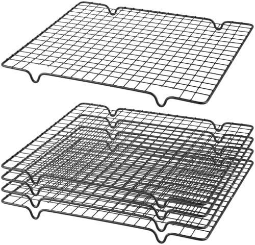 FUNSUEI 5 Pack Cooling Racks for Baking - 11x10 Cake Cookie Drying Rack, Fits Baking Tray & Oven for Grilling Roasting Cooking