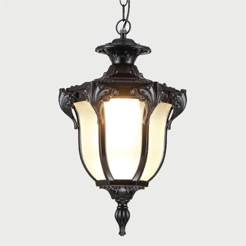 NHPJFDC Lustre de Jardin Vintage Antique d'extérieur, Suspension étanche IP54, éclairage de Plafond rétro en Verre pour Patio, Porche, pavillon, luminaire American Village E27
