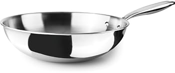 IBILI Triply naturlig wok 20 cm, rostfritt stål, induktionssäker, non-stick