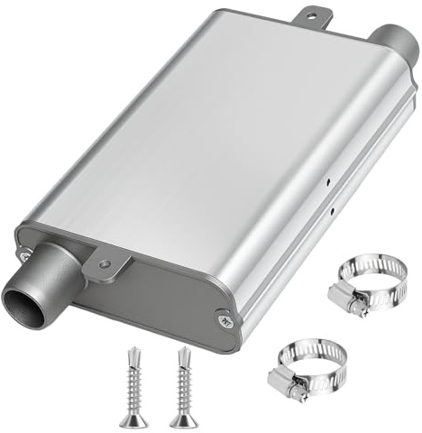 Golgner 24mm Abgasschlauch Schalldämpfer, Parkheizung Schalldämpfer Set, Schalldämpfer Standheizung, AbgasschalldäMpfer mit Clips und Schrauben, für Dieselheizung, Auto Auspuffanlage