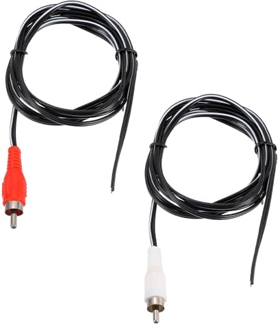 QUARKZMAN 2pcs Cavo Audio RCA Da 5ft Per Cavo Audio Bianco Rosso | 1 Connettore RCA Maschio A Filo Scoperto, Per Amplificatore Home Theater, Video Altoparlante