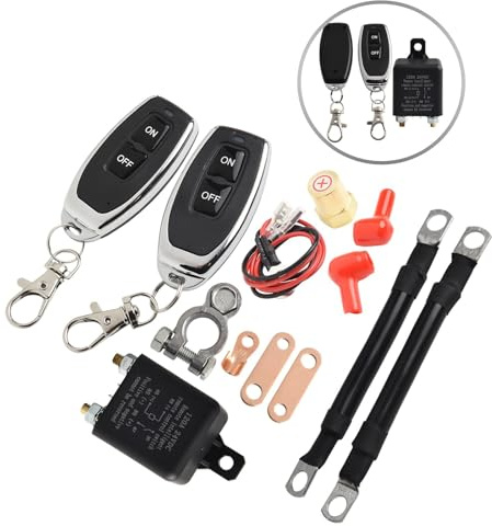 Batterietrennschalter mit 433 MHz RF-Fernbedienung für Auto, LKW, Wohnmobil und Motorrad, IP65, wasserdicht, Diebstahlschutz, Stromabschaltung, 12 V, 250 A
