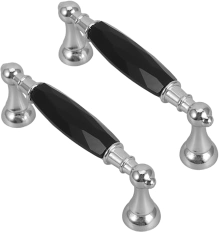 DOITOOL Maniglie per Mobili in Vetro Colorato 2 Pezzi, Pomelli per Cassetti e Armadi Struttura in Lega di Zinco, Foratura 9,6 Cm, Accessori per Cucina, Camera da Letto e Soggiorno