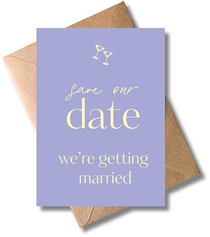 WBdesignz 10er Set Hochzeits-Einladungskarten „Save our date“ mit Umschlägen - Lila Flieder Einladungen für Hochzeitsgäste - für verlobte Paare Hochzeitsplanung - Hozeitseinladungen Hochzeit (DIN A6)