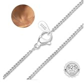 BMMYE Sterling Silver Chains for Women 20 Silver Chain for Women 1.5 mm Curb Chain Necklace