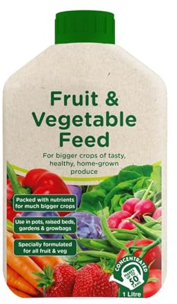 Fruit & Vegetable Feed, Strong Root Development, Easy-To-Apply, Lush Leafy Growth, Perfect for Home Gardens, Allotments, Greenhouses, Improve Soil Fertility, Long-Lasting, Indoor and Outdoor Use, 1L