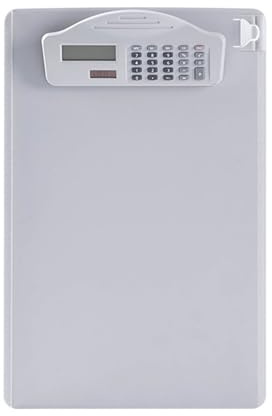 Cocoarm Appunti Multifunzione Lavagna in Plastica con Calcolatrice Solare A4 35 X 23 X 3,4 Cm Slot per Penna e Scala in Cm per Studenti Insegnanti Ufficio Riunioni di Lavoro (WHITE)