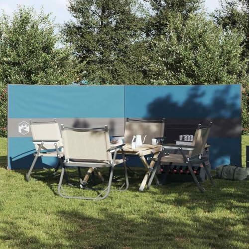 Ziaphsol Parabrisas azul x de poliéster 185T con revestimiento de poliuretano, plegable y portátil, con sujeción y estacas para playa, tienda de campaña, picnic, terraza, 1