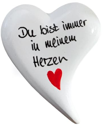Du bist Immer in Meinem Herzen - Grab Deko Herz mit Trauerspruch oder als Geschenk der Liebe zum Geburtstag, Jahrestag, Hochzeitstag 7 x 5,6 x 1,4 cm