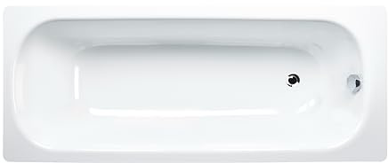 JACOB DELAFON Bañera de acero 140x70 cm rectangular PREVIRA Antideslizante Desagüe incluido Color Blanco Máxima higiene Fácil limpieza y mantenimiento E5P41G-00