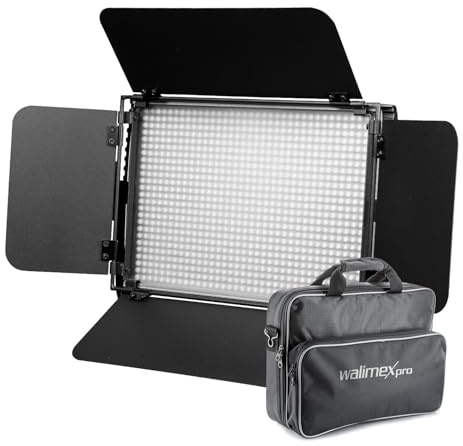 Walimex pro LED Niova 900 Plus Daylight Videoleuchte 54 W, dimmbare Flächenleuchte, professionelle Leuchte mit Tageslicht, Studioleuchte mit Fernbedienung