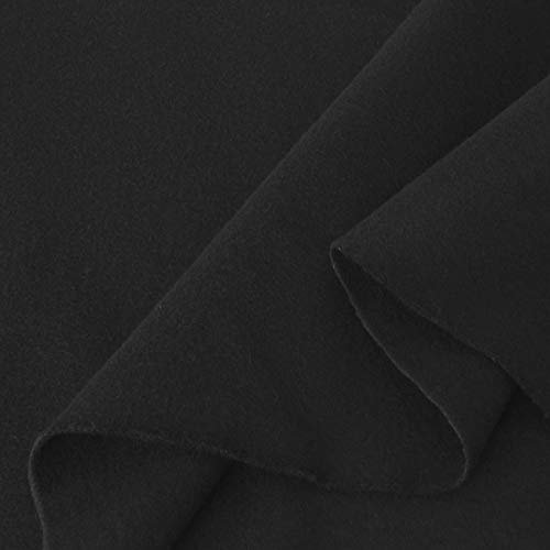 TOLKO Bühnen Molton Stoff schwarz B1 schwer entflammbar 300cm breit | Vorhänge Hintergrund Fotostudio Messe Theater Kino 2mm dick Moltonstoffe Bühnenmolton Meterware Baumwollstoffe zum Dekorieren