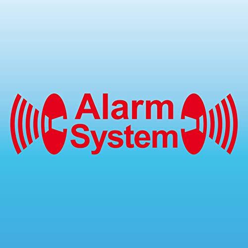 Sticker Tattoo Alarm System Red Mirrored for Inside of Glass Panel Car Window Film
