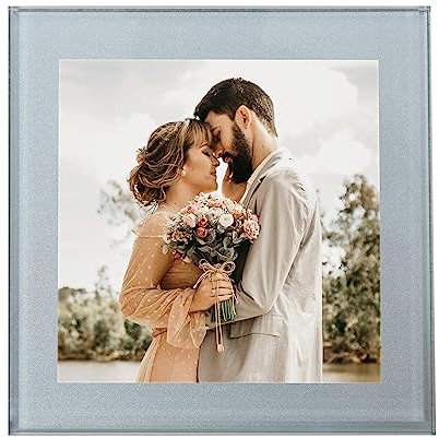 Adventa ACG02-SR - Sottobicchiere in vetro temperato, per bevande, foto, cucina, attrezzature, sicurezza