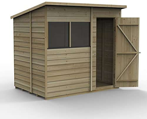 Forest Garden 4LIFE Pent Shed 7x5 - Single Door - 2 Windows