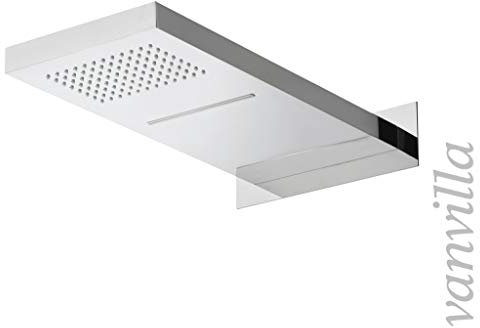 vanvilla Duschkopf Edelstahl Regenduschkopf Regendusche Schwall Regenbrause Brausekopf 50cm x 23 cm poliert P2