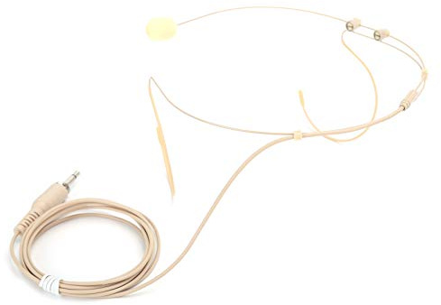 Dilwe Tunisches Headset-Mikrofon, Ohrhakenmikrofon 3,5-mm-Schraubverschluss Doppel-Ohrhakenmikrofon für BodyPack-Sender auf der Bühne Kirchendozent und andere Anwendungen
