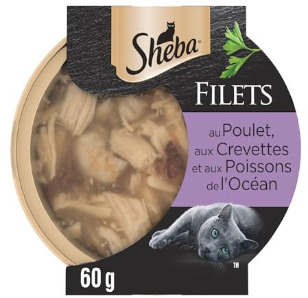 Sheba Les Domes de Shaba, 32 x 60 g, Filets mit Huhn, Garnelen und Meeresfischen