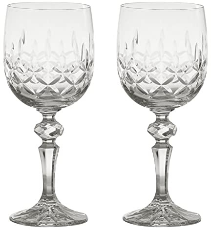 Dorchester - Fully Cut Wine Glasses - Handmade Glassware - Wine Glasses Set - Red & White Wine Glasses - Made in Czech Republic - Set of 2