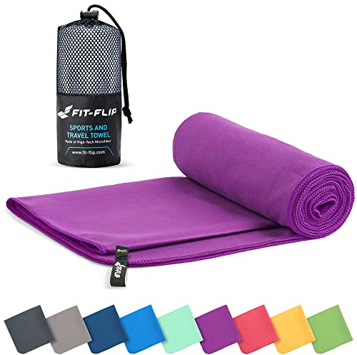 Fit-Flip Toalla Microfibra, para el Gimnasio y la Playa, compacta