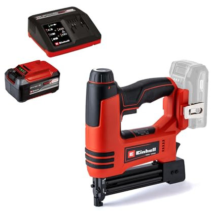 Einhell Akku-Nagler TE-CN 18 Li Power X-Change (Li-Ion, 18V, Tacker und Nagelpistole, max. 20 Schuss pro Minute, inkl. 300 Nägel, inkl. 300 Klammern, inkl. 5.2 Ah Akku und Ladegerät)