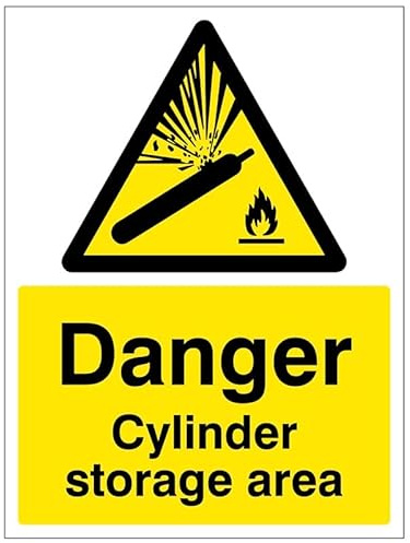 Danger Cylinder storage area (self adhesive vinyl safety label)