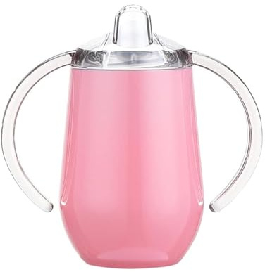 Varsany Gobelet à bec en acier inoxydable pour tout-petits – Sans BPA, à double paroi, capacité de 355 ml, biberons pour enfants (rose, uni)