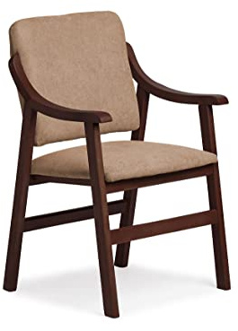 Abuelo a Gusto- Silla Comedor con Brazos de Madera de Haya, con Respaldo Recto. Ideal para Dormitorio, Comedor o Salida.. Tamaño: 87x55x55 cm. (Nogal, Tostado)