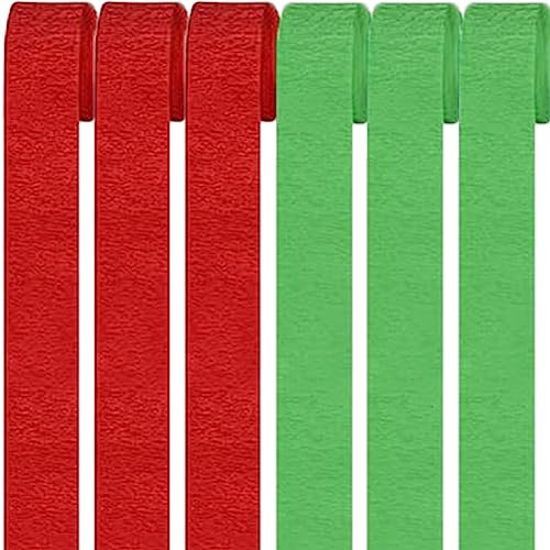 6 Rollen Krepppapier,Regenbogen kreppbänder Hintergrund Luftschlangen Papier Rainbow Crepe Paper Bastelkrepp für Party Dekoration und Handarbeiten Papierkunst 2 Farben (Rot+Grün)
