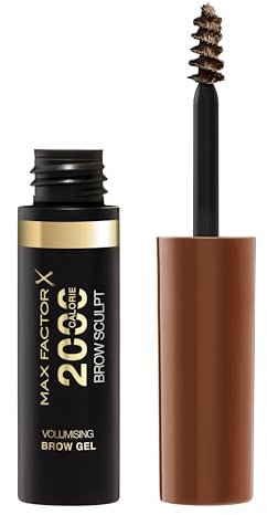 Max Factor 2000 Calorie Gel per sopracciglia, a lunga tenuta, sopracciglia più folte e voluminose, waterproof, non sbava, modella e accentua, 5 tonalità, 003 - Marrone, 4,5 ml