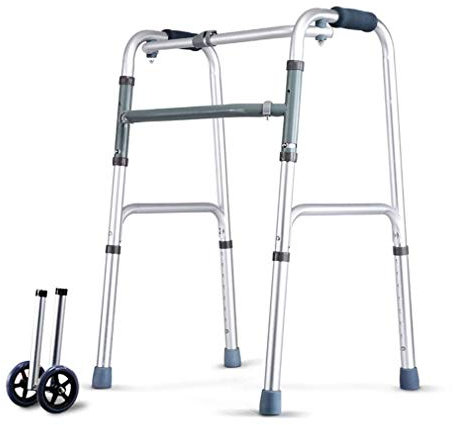 Gehhilfen für Senioren, faltbarer geriatrischer Gehhilfe für ältere Menschen mit 2 Rädern – höhenverstellbar: 75–93 cm – Transportrollator, Mobilitätshilfe, Gehgestell, Krückenrollator, Gehhilfe,