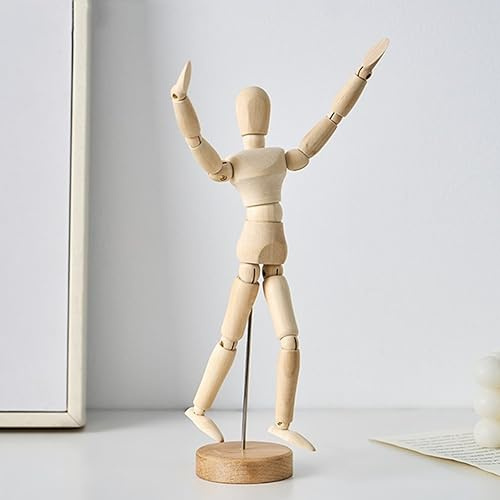 EsportsMJJ Holzfiguren Drehbar Joint Mann Modell Holz Mann Ornament Statue Menschliches Modell Miniaturzeichnung Skizze Schaufensterpuppe - Kleiner Puppenspieler
