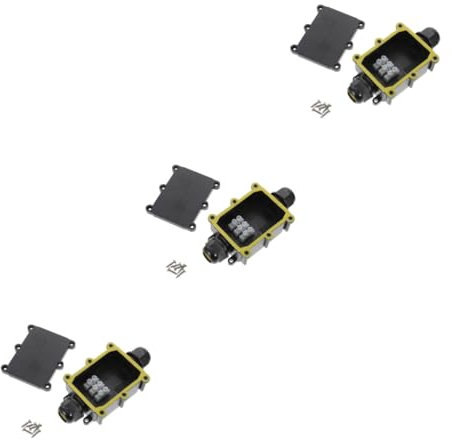 DOITOOL 3pezzi Box Di Giunzione Per Cavi Elettrici Esterni Con Terminale Tre Posizioni Adatto Per Installazioni Verticali e Orizzontali Resistente Per Uso Marittimo e Sotterraneo